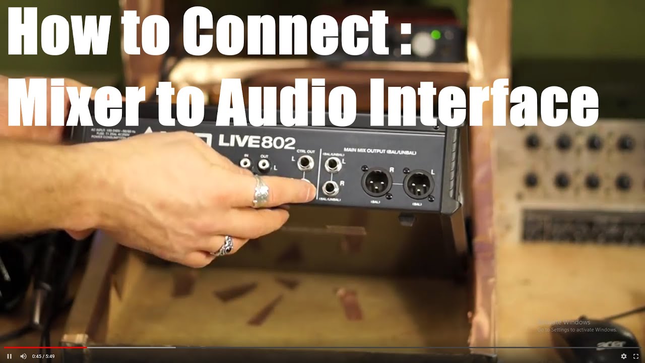 Connecting Mixer To Audio Interface
